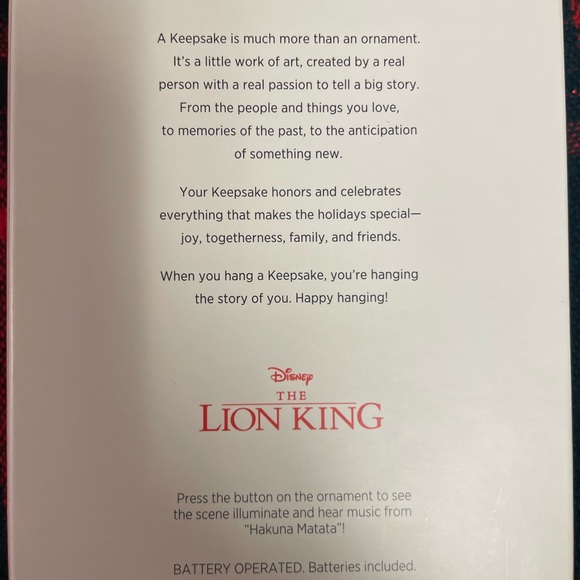 NIB 2019 Hallmark Keepsake Xmas Ornament “Disney The Lion King” 25th Anniversary - Picture 6 of 7